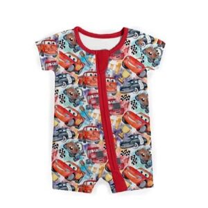 Bamboo Bliss “Cruisin for a Snoozin” Card bambooo shorty romper size 0-3 months